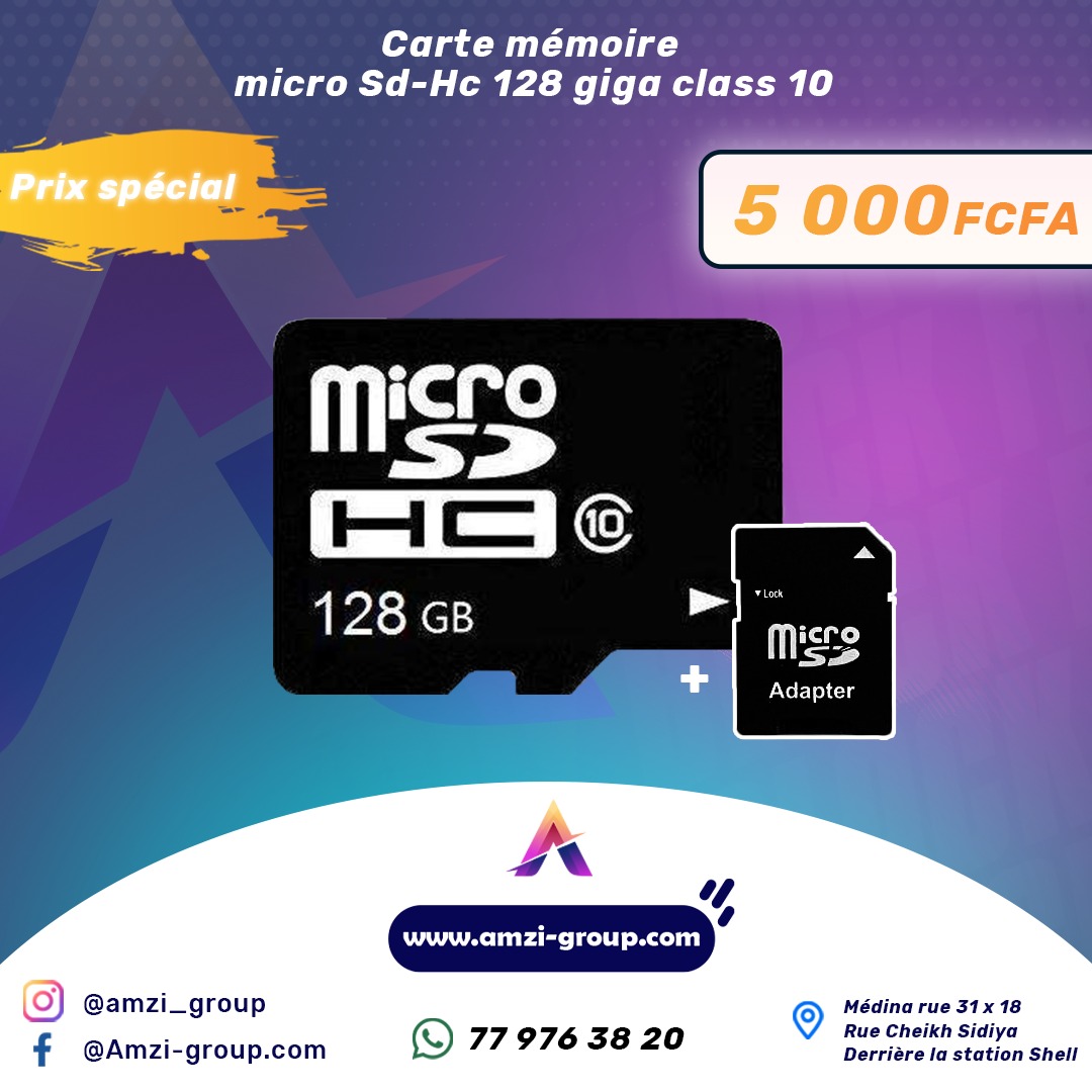 Carte Memoire Micro Sd 128 Go Class 10+Adaptateur+Lecteur Carte Memoire  XSTONE - Carte mémoire SD - Achat & prix